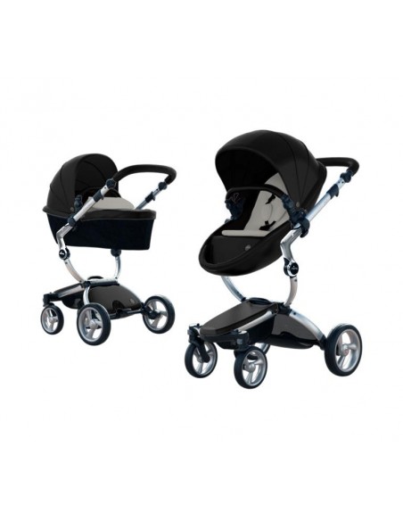 CARRITO BEBE CON CAPAZO - Mima Xari G4 Aluminio Negro Gris perla.