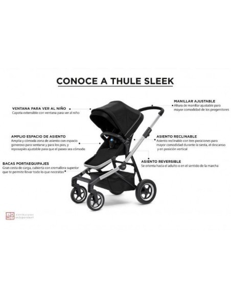 COCHECITOS BEBE - Silla de paseo Sleek Grey Melange Thule.