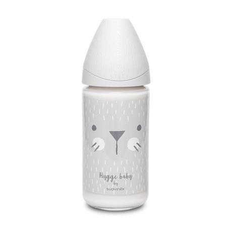  - Biberón vidrio 240ml higge rabbit gris