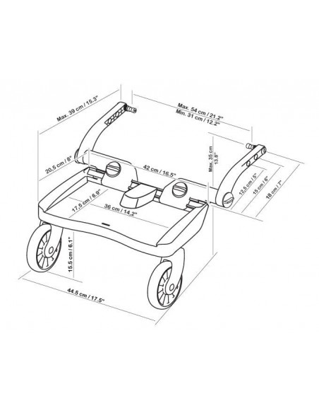 PATINETE CARRO BEBE - Lascal Buggy Board Maxi Negro+ Asiento.