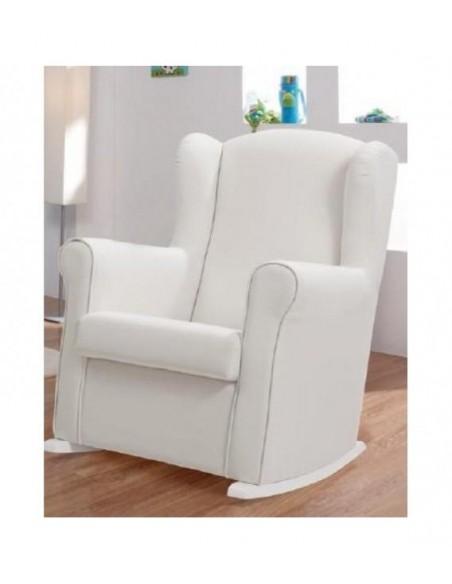 SILLONES LACTANCIA - Sillon de lactancia Kiss polipiel blanco