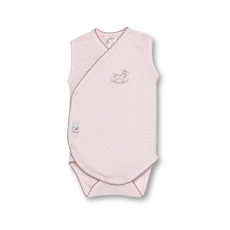 BODYS TIRANTES - BIMBI Body cruzado S/M 6M dots rosa 