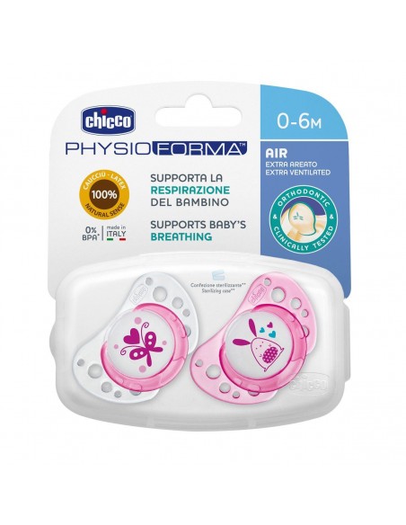 Chicco Chupete Physio Air Caucho Rosa 0