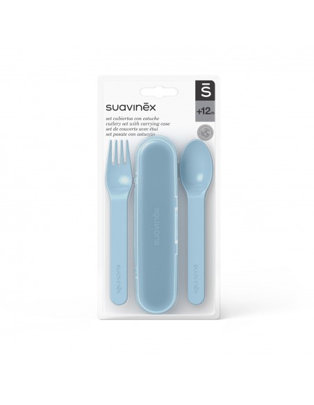 Suavinex Set cubiertos +12m forest azul