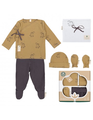 JUBON+RANITA - Bimbi Casual Set 5 piezas Bebe dino ocre