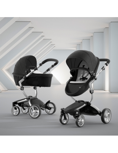 CARRITO BEBE CON CAPAZO - Mima Xari G4 Aluminio Negro Gris perla.