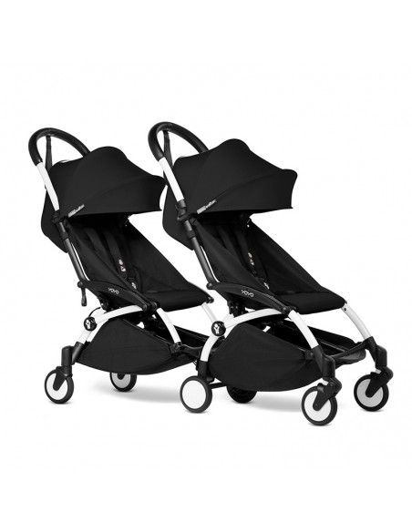 SILLA GEMELARES BEBE - Babyzen Yoyo Connect Doble Blanco/ Negro