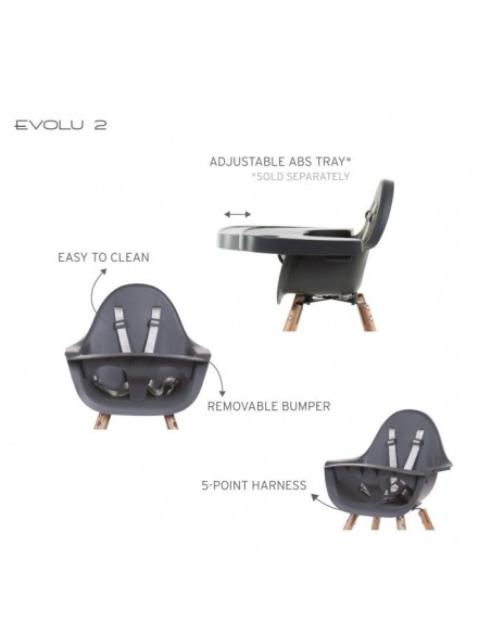 CHILDHOME Trona Evolu 2 Natural Gris.