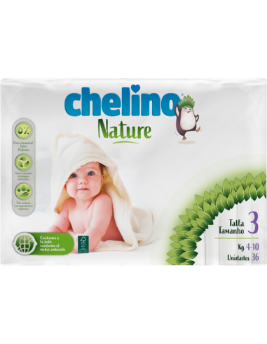 CHELINO PAÑAL T-3 NATURE 36 UNIDADES.