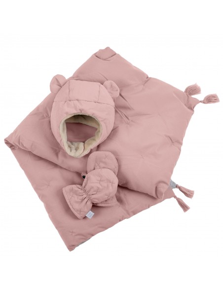 CONJUNTO GORRO Y BUFANDA - 7AM The Cub Set Airy Cameo Pink