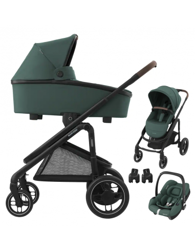 CARRITO DE BEBE 3 PIEZAS - MAXI COSI Plaza Plus trio Essential Gree