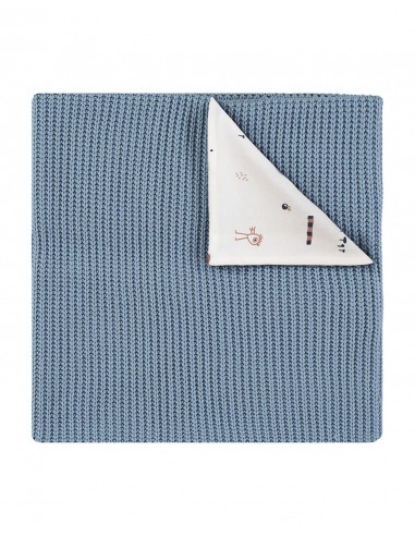 MUSELINAS/ GASAS - Baby clic Manta de tricot azul 