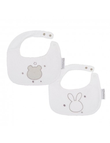 Bimbi Set 2 baberos apliques gris
