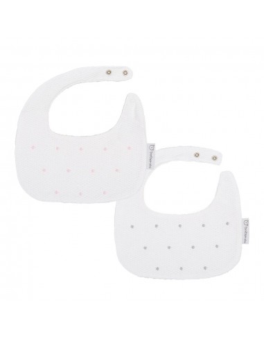 BimbiDreams Set 2 baberos dots rosa