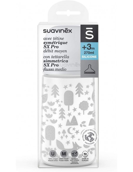  - Suavinex Biberon 270 Fisio Fox Gris.