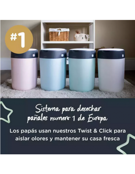 CONTENEDORES PARA PAÑALES - Tomme Tippee TWIST & CLICK Verde.