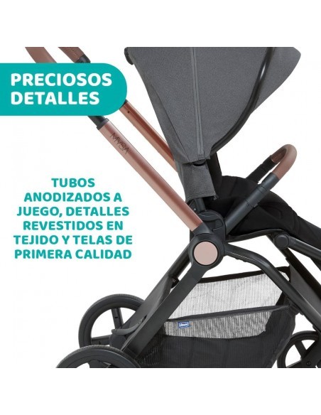 CARRITO DE BEBE 3 PIEZAS - Chicco Trío Mysa Black Satin Kory I-S 