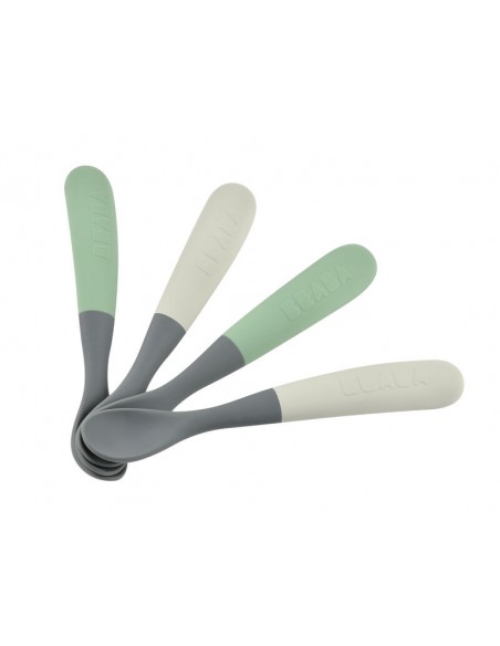 Pack 4 Cucharas silicona bicolor mineral