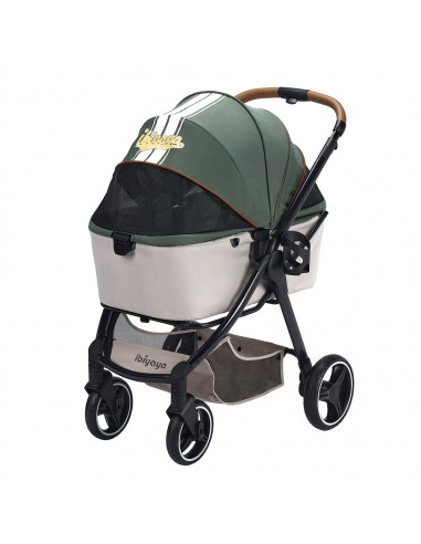 Cochecito mascotas Retro Luxe Verde y Be