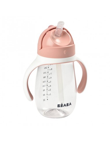 Taza con pajita 300 ml rosa viejo